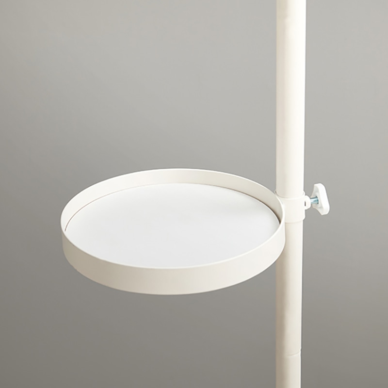 萩原 突っ張りラック 棒&パーツ6点セット 丸型 ホワイト×ホワイト KTR-3116-WH 1セット(ご注文単位1セット)【直送品】