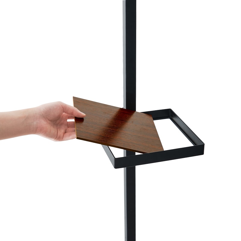 萩原 突っ張りラック 棒&パーツ6点セット 角型 ブラウン×ブラック KTR-3117-BB 1セット(ご注文単位1セット)【直送品】