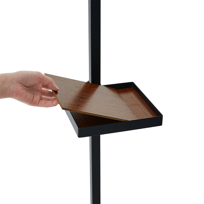 萩原 突っ張りラック 棒&パーツ6点セット 角型 ブラウン×ブラック KTR-3117-BB 1セット(ご注文単位1セット)【直送品】