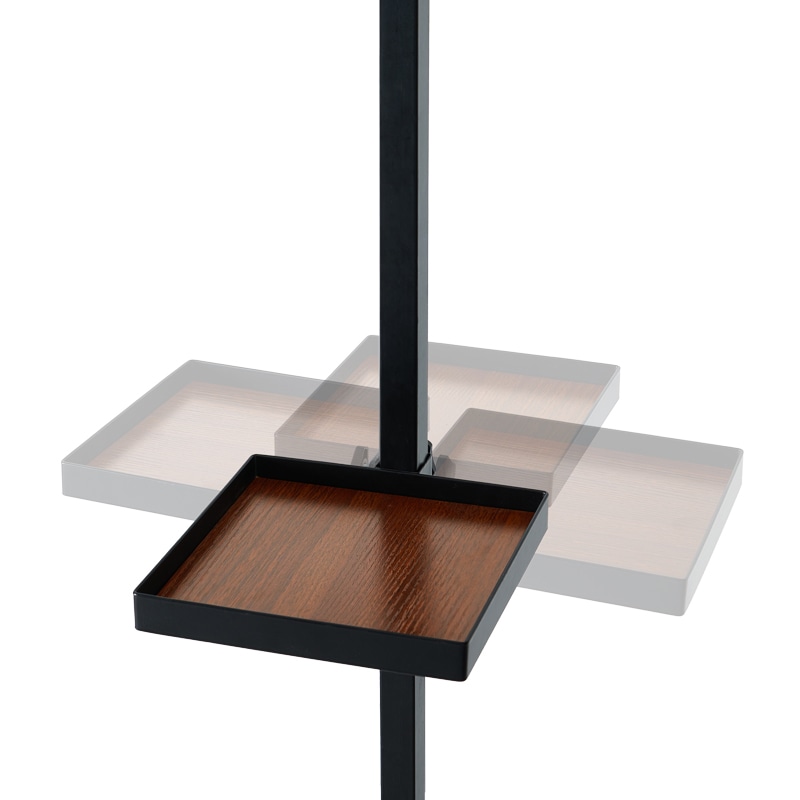 萩原 突っ張りラック 棒&パーツ6点セット 角型 ブラウン×ブラック KTR-3117-BB 1セット(ご注文単位1セット)【直送品】