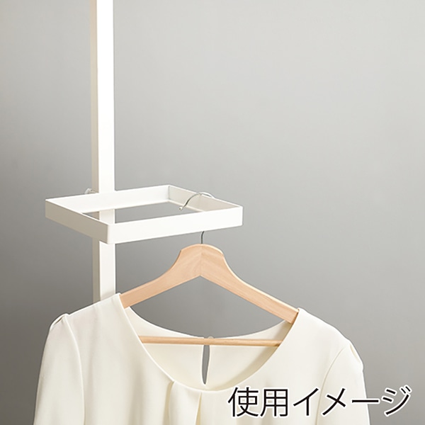 萩原 突っ張りラック 棒&パーツ6点セット 角型 ホワイト×ホワイト KTR-3117-WH 1セット(ご注文単位1セット)【直送品】