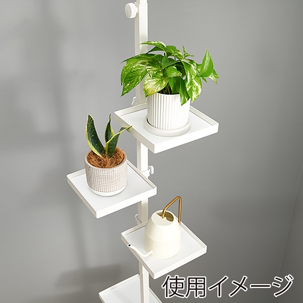 萩原 突っ張りラック 棒&パーツ6点セット 角型 ホワイト×ホワイト KTR-3117-WH 1セット(ご注文単位1セット)【直送品】