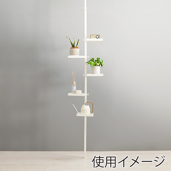 萩原 突っ張りラック 棒&パーツ6点セット 角型 ホワイト×ホワイト KTR-3117-WH 1セット(ご注文単位1セット)【直送品】