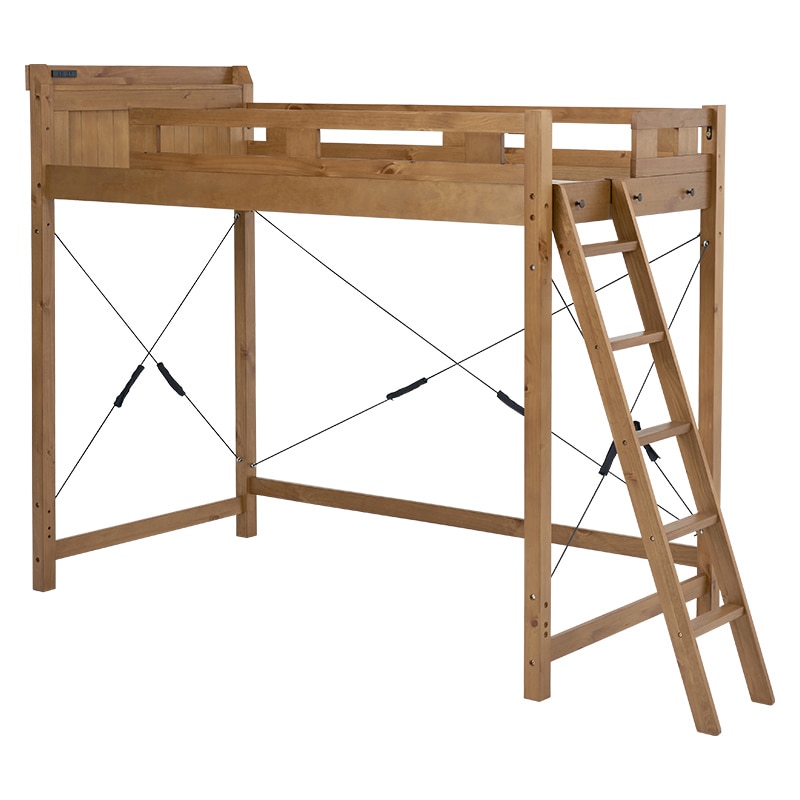 萩原 ロフトベッド ハイタイプ ライトブラウン MB-5092LBR-S 1台(ご注文単位1台)【直送品】