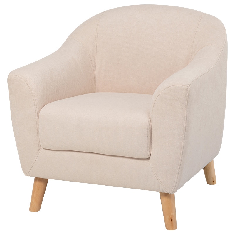 萩原 エメル 1人掛けソファ ピンクベージュ エメル1P-PB 1台(ご注文単位1台)【直送品】