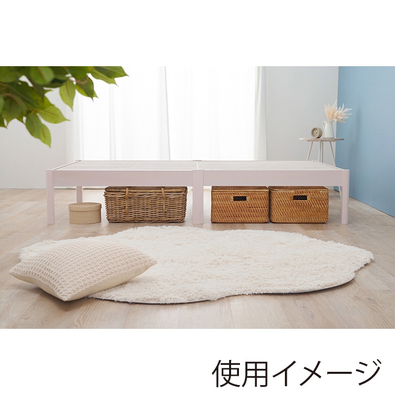 萩原 すのこベッド　組立簡単 シングル　ウォッシュホワイト MB-5145SWS 1台（ご注文単位1台）【直送品】