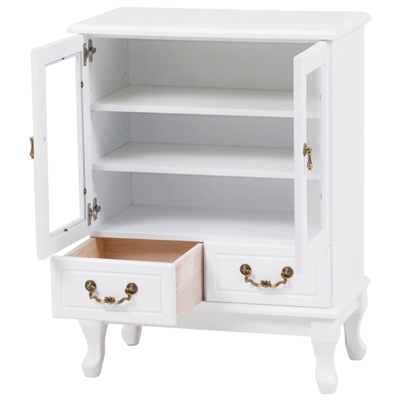 萩原 キャビネット アンティーク調取っ手 MCC-6322WHB 1台(ご注文単位1台)【直送品】