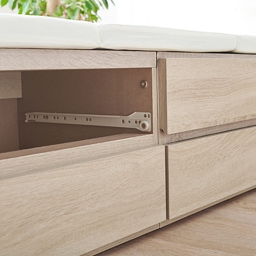 萩原 チェスト付ベッド ナチュラルウオッシュ KB-3059SNS 1台(ご注文単位1台)【直送品】