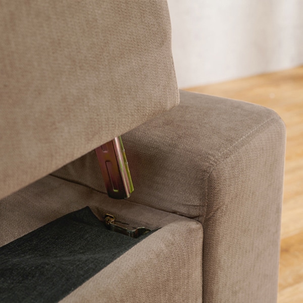 萩原 ごろ寝ソファ 3人掛け クッション付 ブラウン ニール3P-BR 1台(ご注文単位1台)【直送品】