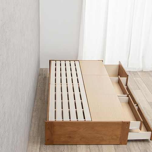 萩原 チェスト付きベッド シングル ライトブラウン MB-5057S-LBR-R 1台(ご注文単位1台)【直送品】