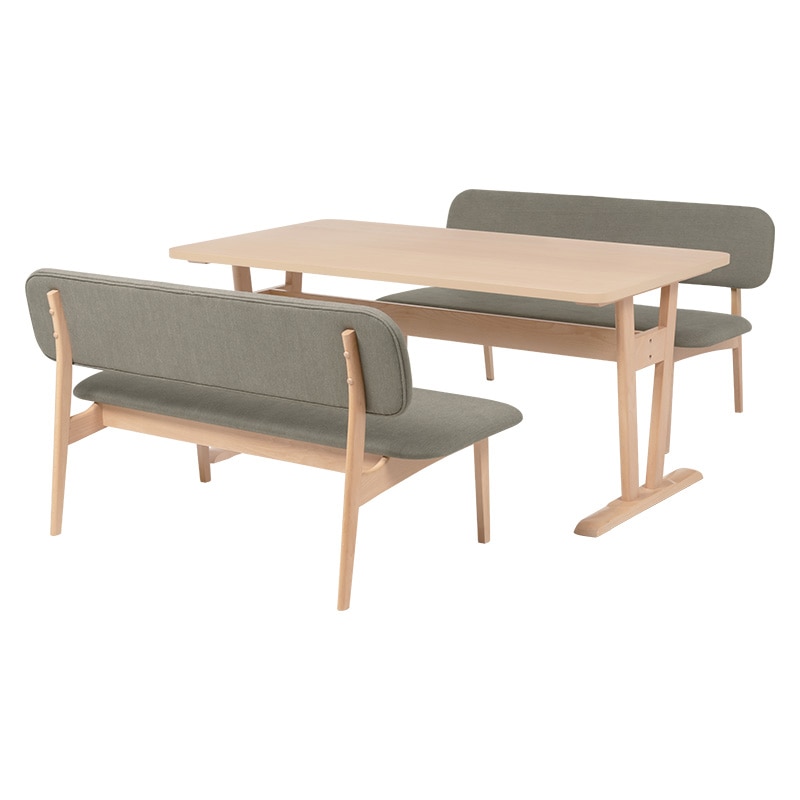 萩原 ダイニング　3点セット ライトグレー MI-8632NALGY-3S 1セット（ご注文単位1セット）【直送品】