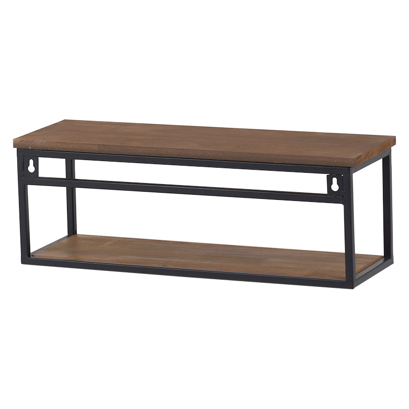 萩原 壁掛けラック 幅45cm ブラウン KR-3860BK 1台(ご注文単位1台)【直送品】