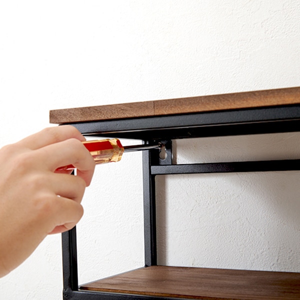 萩原 壁掛けラック 幅45cm ブラウン KR-3860BK 1台(ご注文単位1台)【直送品】