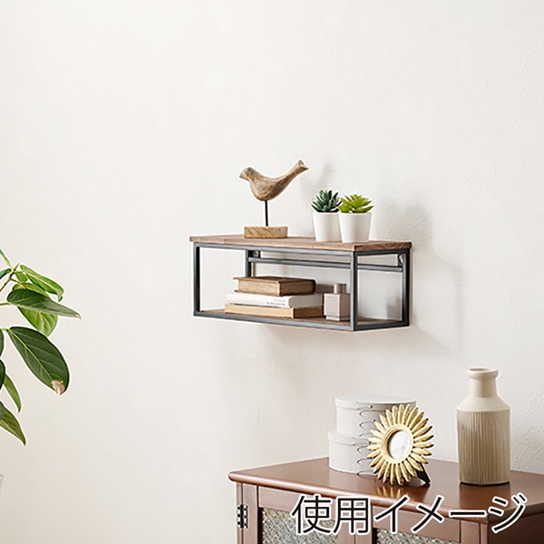 萩原 壁掛けラック 幅45cm ブラウン KR-3860BK 1台(ご注文単位1台)【直送品】