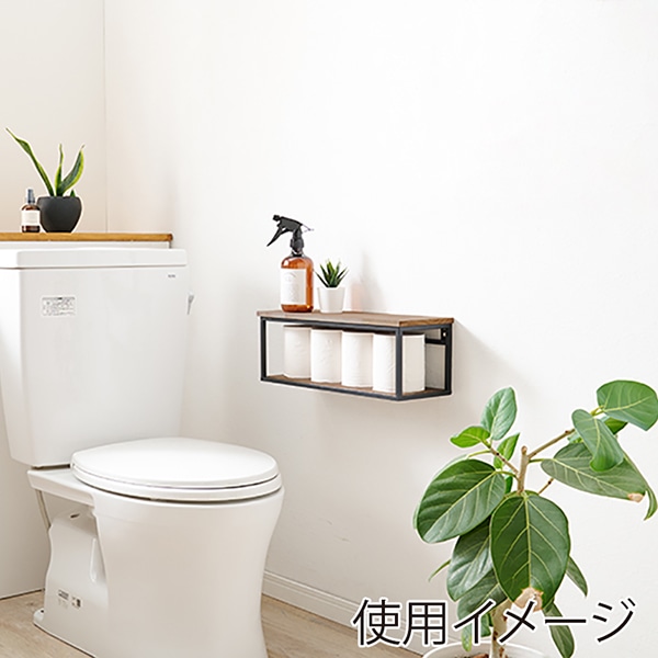 萩原 壁掛けラック 幅45cm ブラウン KR-3860BK 1台(ご注文単位1台)【直送品】