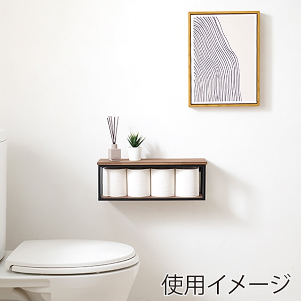 萩原 壁掛けラック 幅45cm ブラウン KR-3860BK 1台(ご注文単位1台)【直送品】