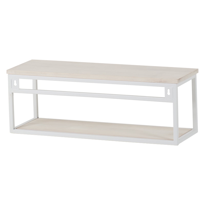 萩原 壁掛けラック 幅45cm ホワイトウォッシュ KR-3860WH 1台(ご注文単位1台)【直送品】