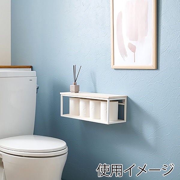萩原 壁掛けラック 幅45cm ホワイトウォッシュ KR-3860WH 1台(ご注文単位1台)【直送品】