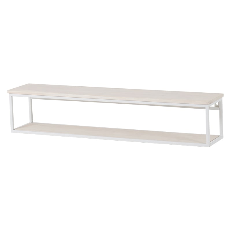 萩原 壁掛けラック　幅78cm ホワイトウォッシュ KR-3861WH 1台（ご注文単位1台）【直送品】