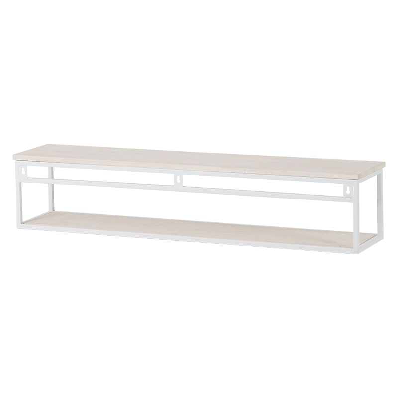 萩原 壁掛けラック 幅78cm ホワイトウォッシュ KR-3861WH 1台(ご注文単位1台)【直送品】