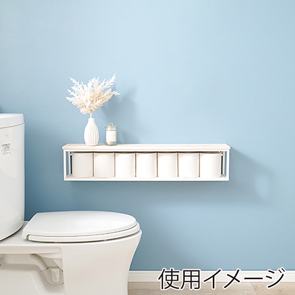 萩原 壁掛けラック 幅78cm ホワイトウォッシュ KR-3861WH 1台(ご注文単位1台)【直送品】
