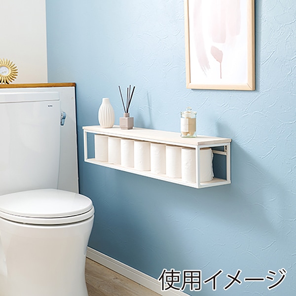 萩原 壁掛けラック 幅78cm ホワイトウォッシュ KR-3861WH 1台(ご注文単位1台)【直送品】