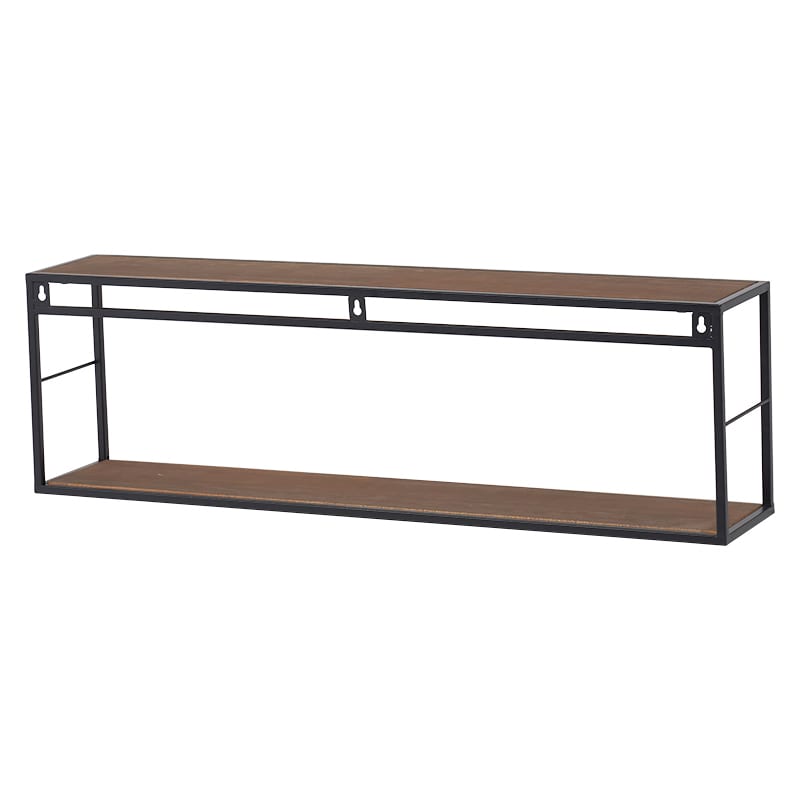 萩原 壁掛けラック 幅80cm ブラウン KR-3862BK 1台(ご注文単位1台)【直送品】