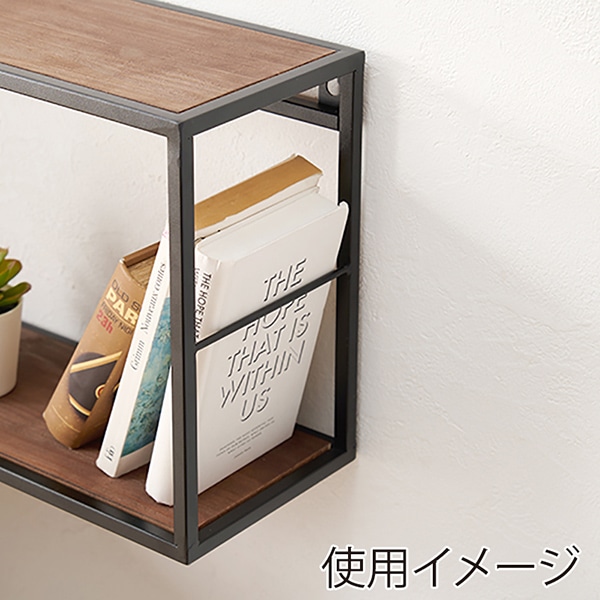 萩原 壁掛けラック 幅80cm ブラウン KR-3862BK 1台(ご注文単位1台)【直送品】