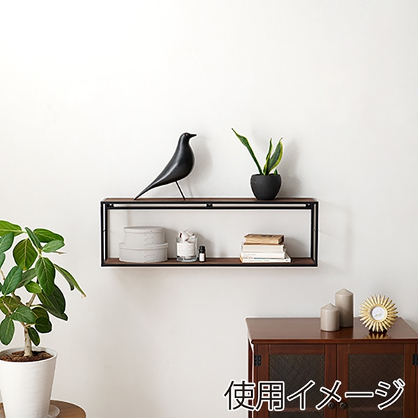 萩原 壁掛けラック 幅80cm ブラウン KR-3862BK 1台(ご注文単位1台)【直送品】