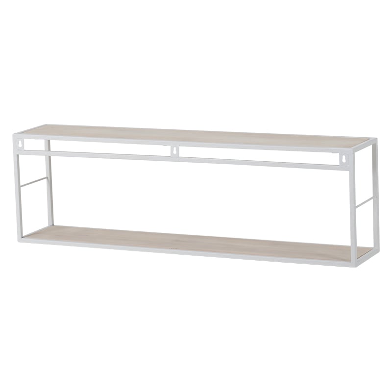 萩原 壁掛けラック 幅80cm ホワイトウォッシュ KR-3862WH 1台(ご注文単位1台)【直送品】