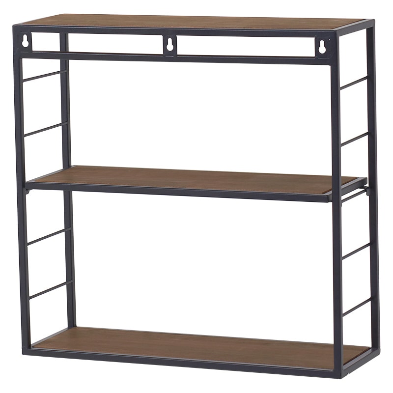 萩原 壁掛けラック　幅45cm ブラウン KR-3863BK 1台（ご注文単位1台）【直送品】
