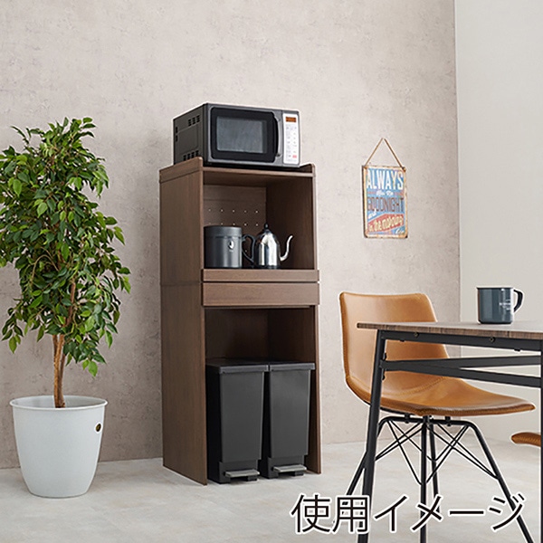 萩原 キッチンラック 幅58cm 2段オープンタイプ ブラウン RCC-1630BR 1台(ご注文単位1台)【直送品】