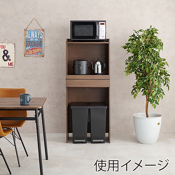 萩原 キッチンラック 幅58cm 2段オープンタイプ ブラウン RCC-1630BR 1台(ご注文単位1台)【直送品】