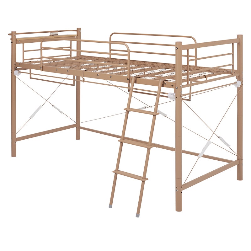 萩原 カーテンが取り付けられるロフトベッド 高さ139cm キャラメルブラウン KH-3790LT 1台(ご注文単位1台)【直送品】