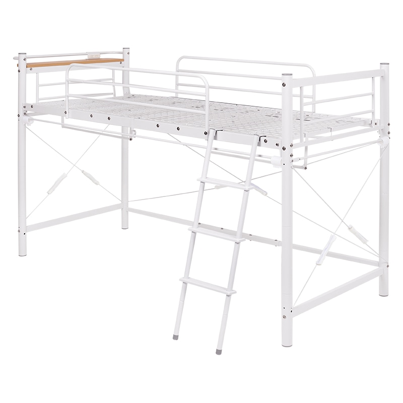 萩原 カーテンが取り付けられるロフトベッド 高さ139cm ホワイト KH-3790WH 1台(ご注文単位1台)【直送品】