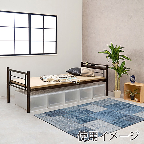 萩原 カーテンが取り付けられるロフトベッド 高さ159cm ダークブラウン KH-3791DBR 1台(ご注文単位1台)【直送品】