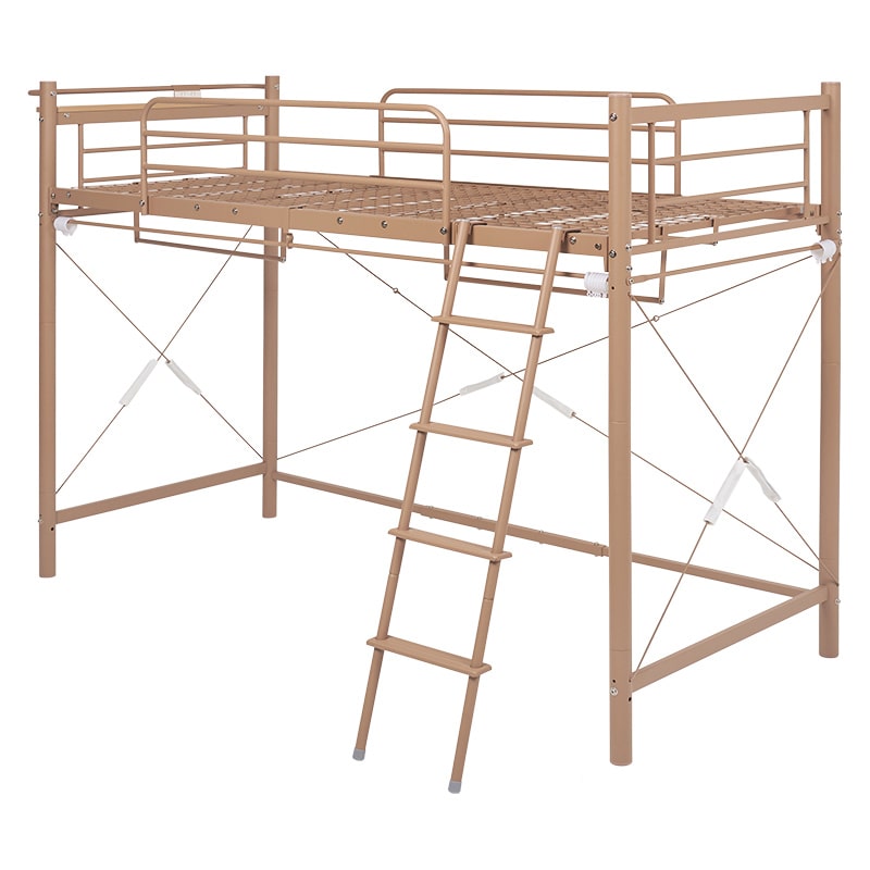 萩原 カーテンが取り付けられるロフトベッド 高さ159cm キャラメルブラウン KH-3791LT 1台(ご注文単位1台)【直送品】