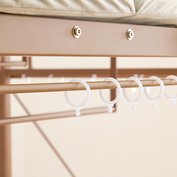 萩原 カーテンが取り付けられるロフトベッド 高さ159cm　キャラメルブラウン KH-3791LT 1台（ご注文単位1台）【直送品】