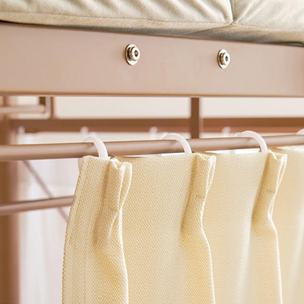 萩原 カーテンが取り付けられるロフトベッド 高さ159cm　キャラメルブラウン KH-3791LT 1台（ご注文単位1台）【直送品】