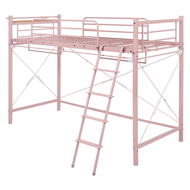 萩原 カーテンが取り付けられるロフトベッド 高さ159cm スモーキーピンク KH-3791PI 1台(ご注文単位1台)【直送品】