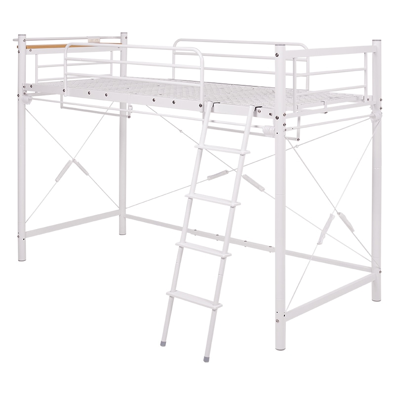 萩原 カーテンが取り付けられるロフトベッド 高さ159cm ホワイト KH-3791WH 1台(ご注文単位1台)【直送品】