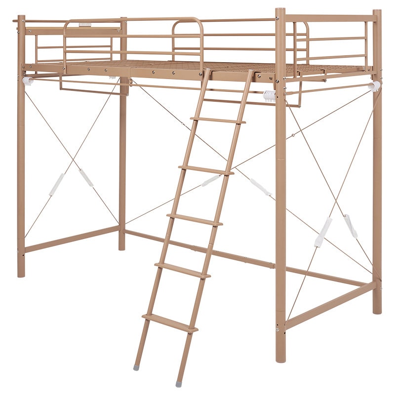 萩原 カーテンが取り付けられるロフトベッド 高さ184cm キャラメルブラウン KH-3792LT 1台(ご注文単位1台)【直送品】