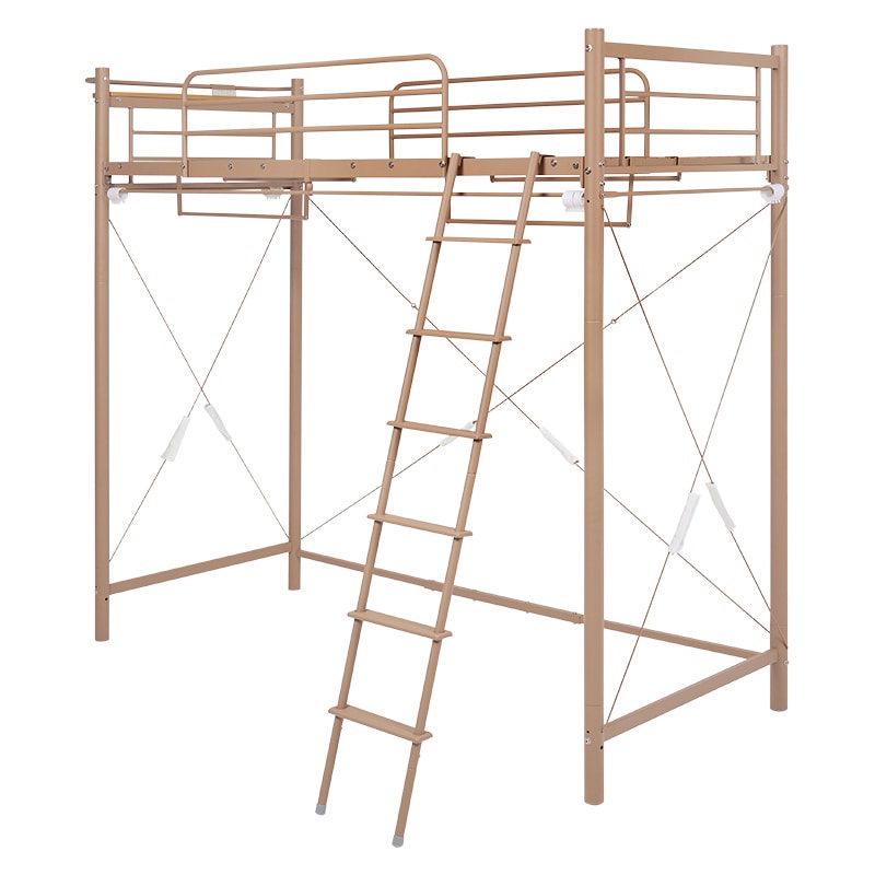 萩原 カーテンが取り付けられるロフトベッド 高さ209cm キャラメルブラウン KH-3793LT 1台(ご注文単位1台)【直送品】