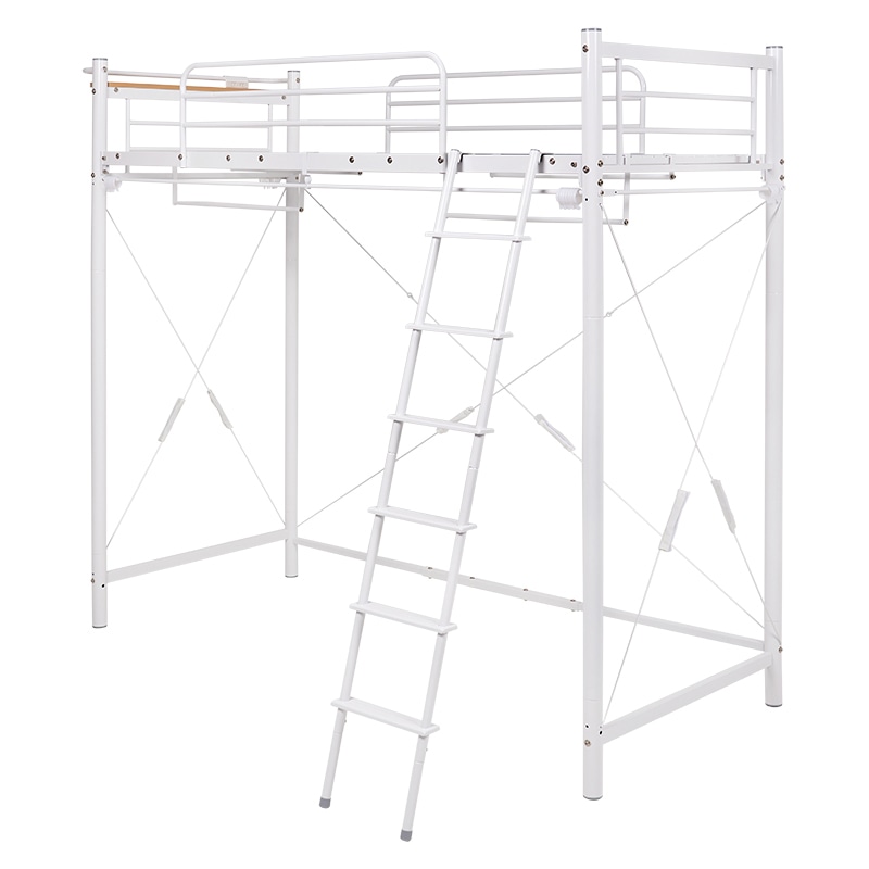 萩原 カーテンが取り付けられるロフトベッド 高さ209cm ホワイト KH-3793WH 1台(ご注文単位1台)【直送品】