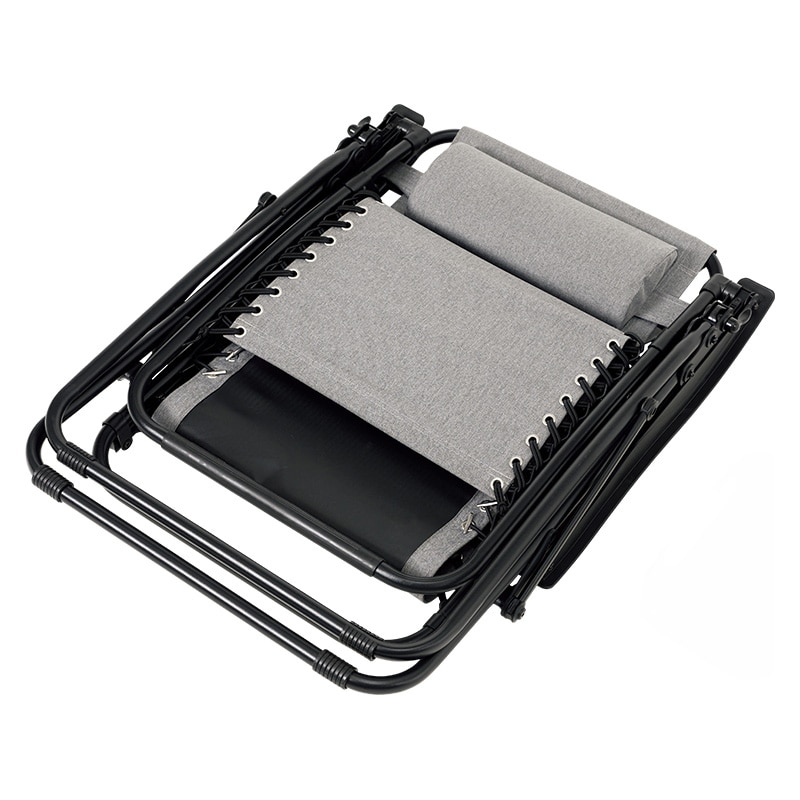 萩原 リラックスチェアー　折りたたみ式 グレー LC-4058GY 1台（ご注文単位1台）【直送品】