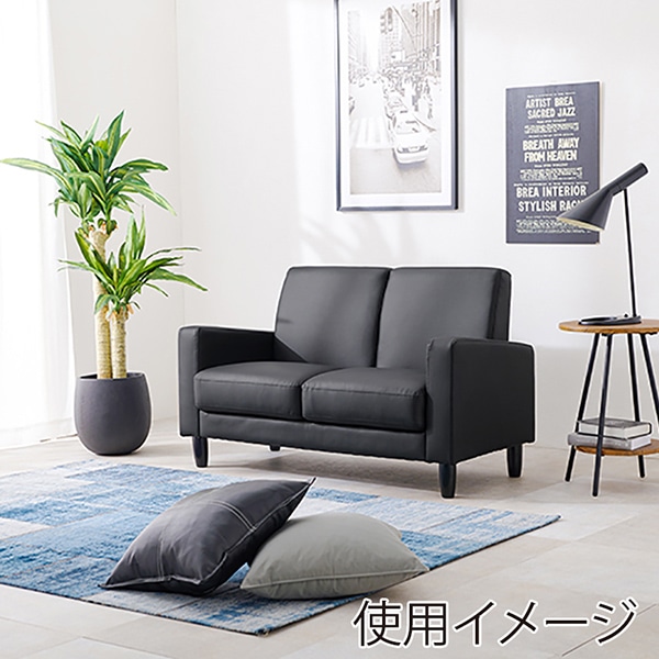 萩原 リッツ ソファ 2人掛け ブラック リッツ-2P-PBK 1台(ご注文単位1台)【直送品】