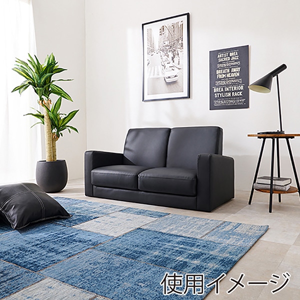 萩原 リッツ ソファ 2人掛け ブラック リッツ-2P-PBK 1台(ご注文単位1台)【直送品】