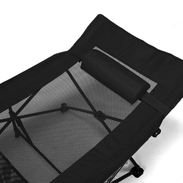 萩原 折りたたみアウトドアベッド ブラック LOB-4439BK 1台(ご注文単位1台)【直送品】