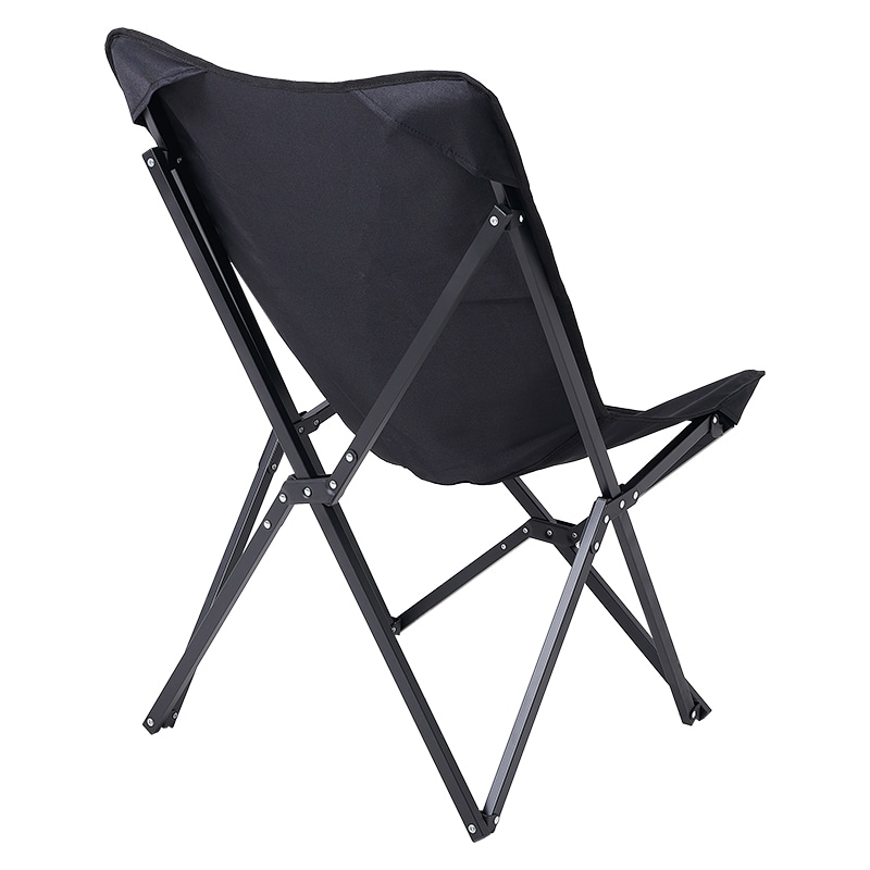 萩原 フォールディングチェア アルミ製 ブラック LOC-4493-BK 1台(ご注文単位1台)【直送品】