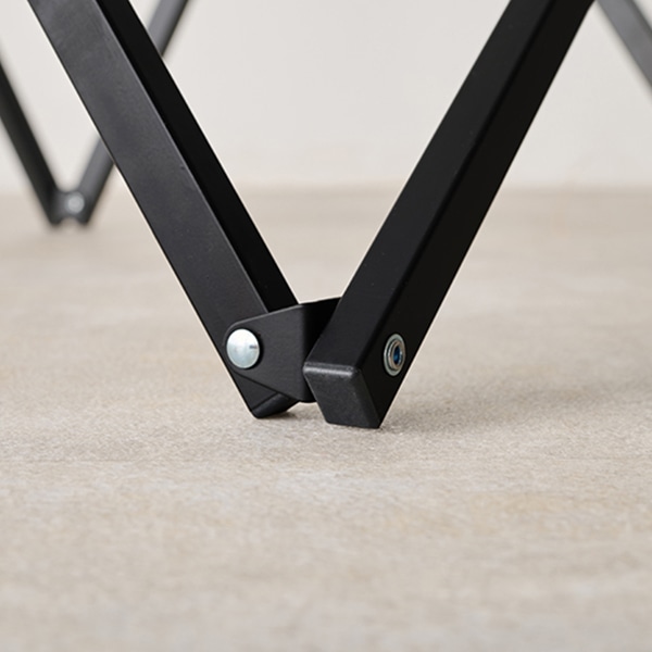 萩原 フォールディングチェア アルミ製 ブラック LOC-4493-BK 1台(ご注文単位1台)【直送品】